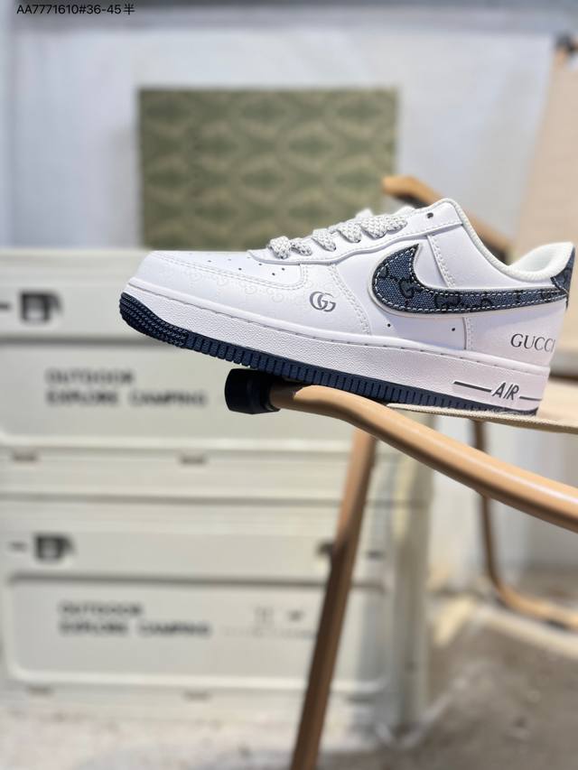 古驰 X Nk Air Force 1'07 Low 空军一号低帮休闲板鞋 #定制皮料 原楦原纸板 纯正空军版型 高清洁度 内置全掌气垫Xx3168 Aa777