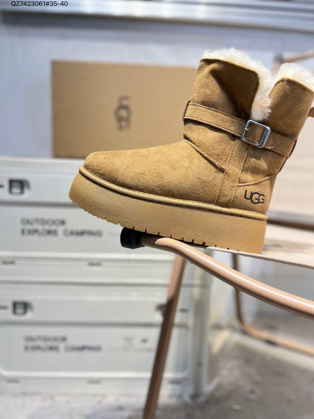 Ugg 雪地靴 防水麂绒皮革鞋面 美国轻奢品牌Ugg W Neuel尼瓦尔系列秋冬新款防污系列休闲保暖20251229 Qz7423061#35-40