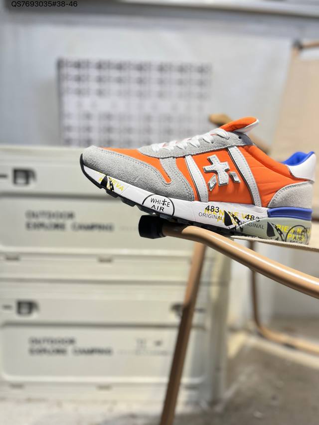 premiata普瑞米亚达男鞋官方直营爆款复古小众轻奢休闲舒适米字鞋2509001 Qs7693035#38-46