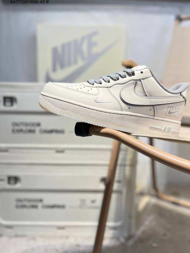 公司级头层皮Nk Air Force 1'07 Low 空军一号低帮休闲板鞋 #定制皮料 原楦原纸板 纯正空军版型 高清洁度 内置全掌气垫Sm6668 Aa77