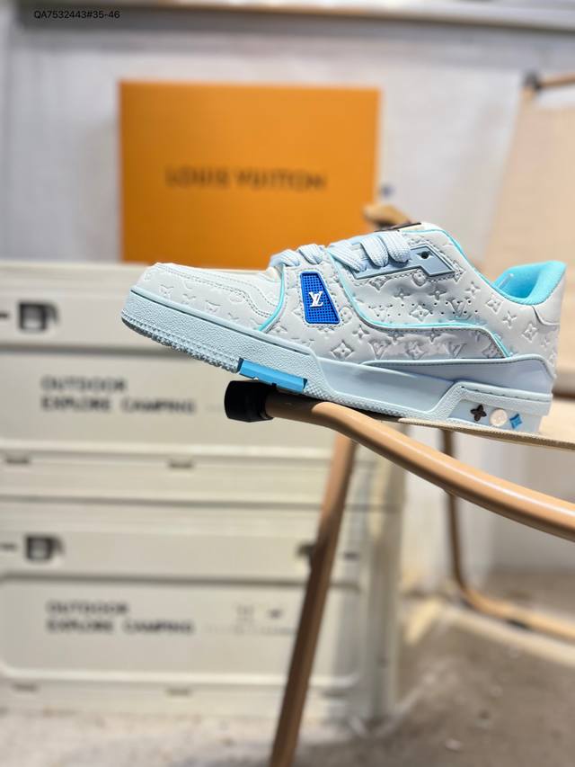 路易威登 Louis Vuitton Lv路易威登板鞋 新款 Lv Trainer最新配色运动鞋 L家 篮球鞋风格运动鞋 该鞋由艺术总监 Virgil Ablo