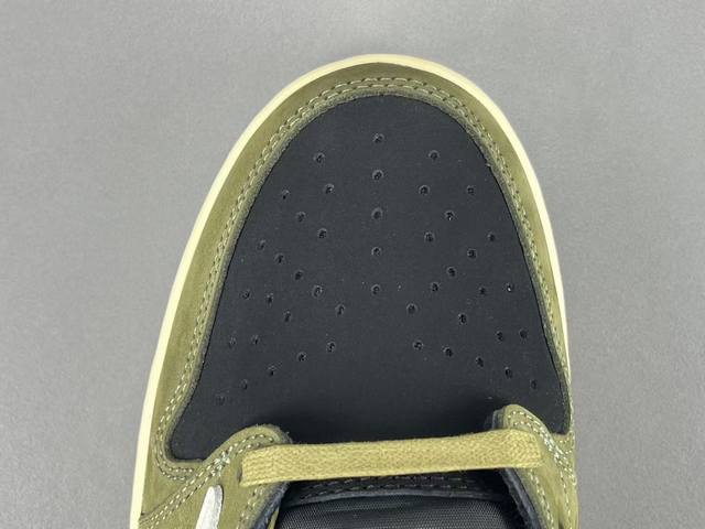 渠道优势 ！ 纯原 Aj1倒钩 Travis Scott X Jordan Air Jordan 1 Low Og 倒钩7.0 防滑 低帮 复古篮球鞋 男款 绿