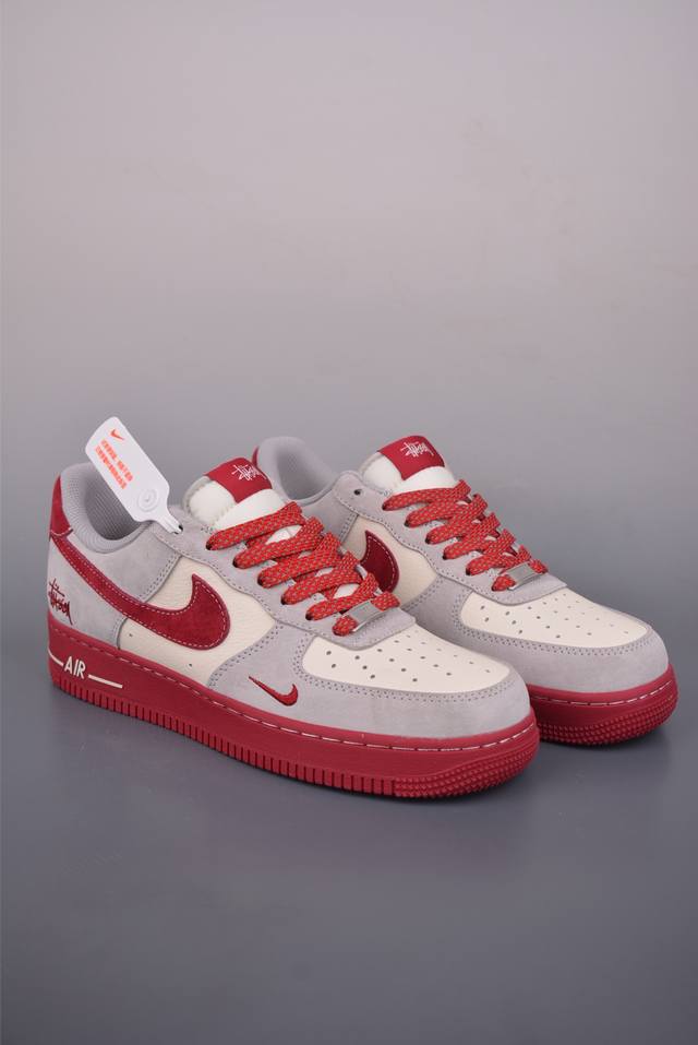 Nike Air Force 1 Low 斯图西联名 原楦头原纸板 打造纯正空军版型 专注外贸渠道 全掌内置蜂窝气垫 原盒配件 原厂中底钢印、拉帮完美 官方货号