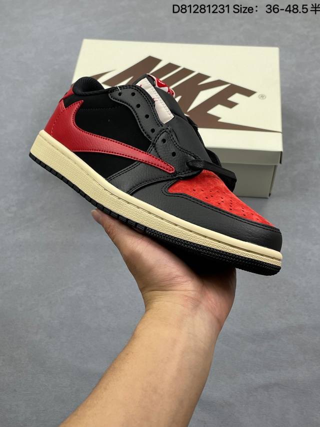Travis Scott X Fragment Design X Air Jordan 1 Low Og 低帮 白蓝闪电倒勾联名 Aj1 乔丹1代 Aj1 乔1