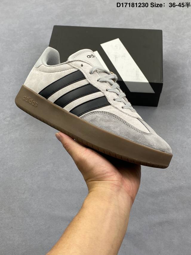 特价 阿迪达斯 Adidas Barreda 考拉派对 复古休闲 清新 舒适百搭 德训鞋 T字头 防滑耐磨 低帮 板鞋 男女款运动鞋。鞋头加宽设计提升了穿着舒适