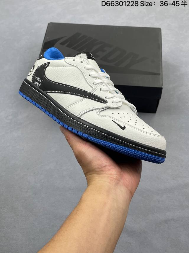 Travis Scott X Fragment Design X Air Jordan 1 Low Og Sp Aj1 乔1 Off联名 星光灰 低帮文化休闲板
