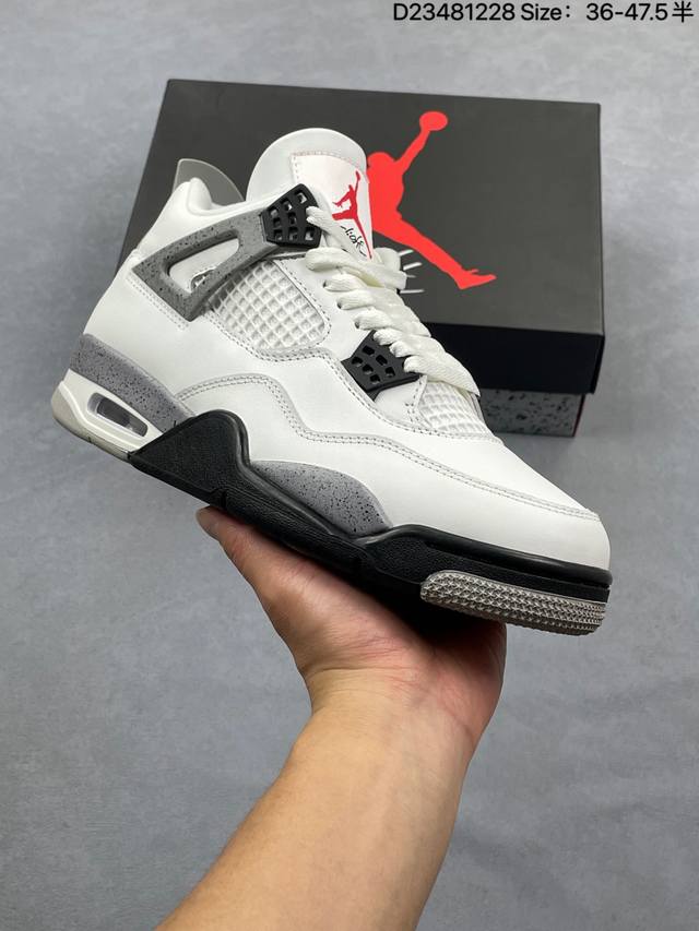 乔丹 Air Jordan 4 Retro 耐克迈克尔 乔丹Aj4代中帮复古休闲运动文化篮球鞋原厂材料Tpu超Q弹网格材质 缜密拉帮及中底钢印细节 组合开窗式气