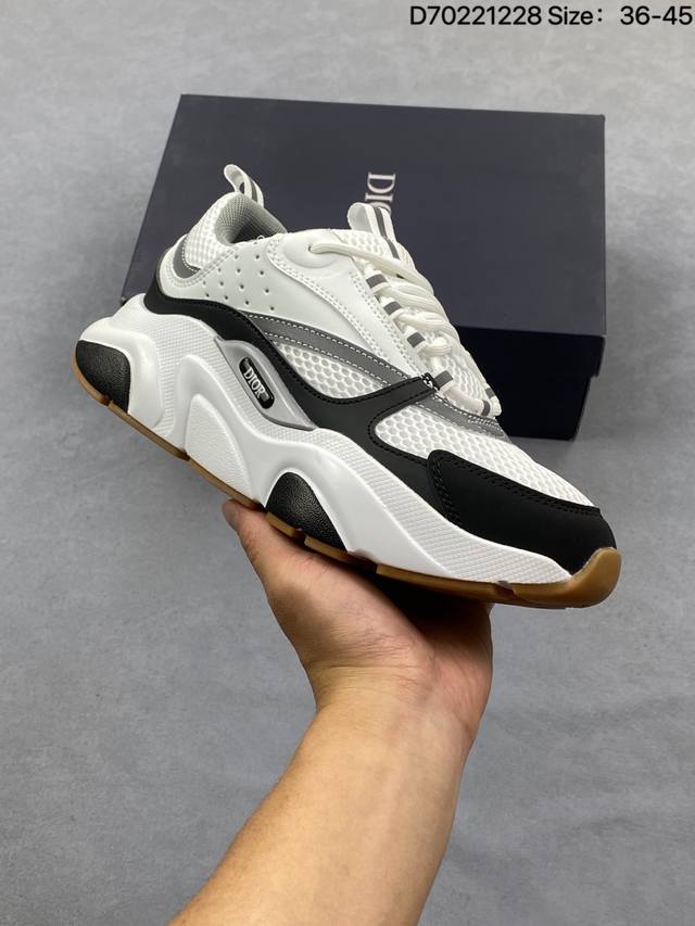 法国高奢时装品牌-迪奥 桀傲 Dior Homme B22 Trainer Sneaker系列复古厚底老爹风休闲运动慢跑鞋3Sn231Yjg_H000 码数：3