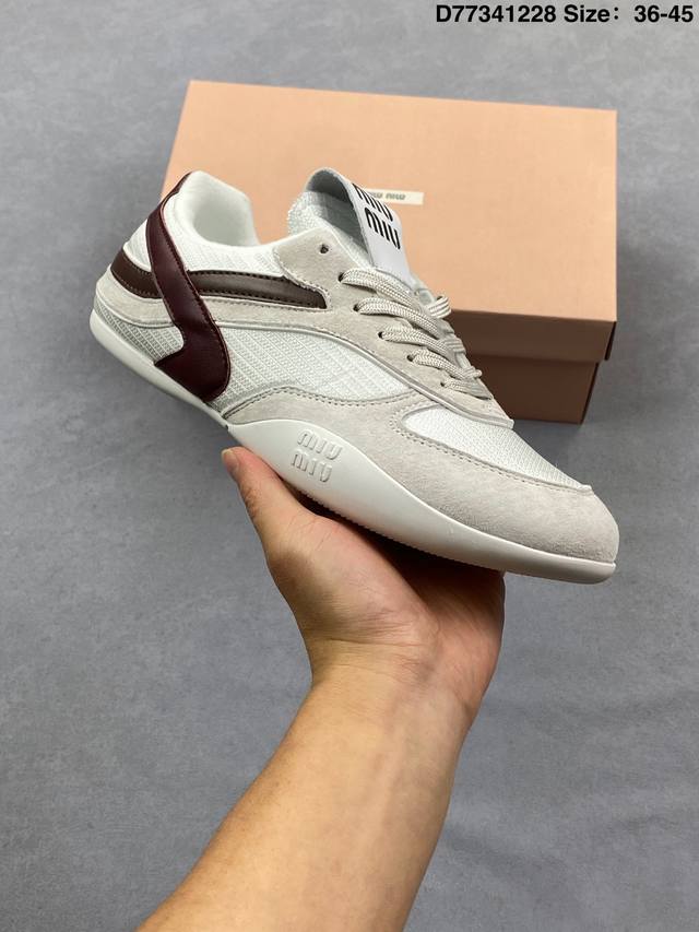 Miumiu 缪缪女鞋2025新款春夏季走秀款休闲运动鞋单鞋 尺码:36-45 编码：D77341228