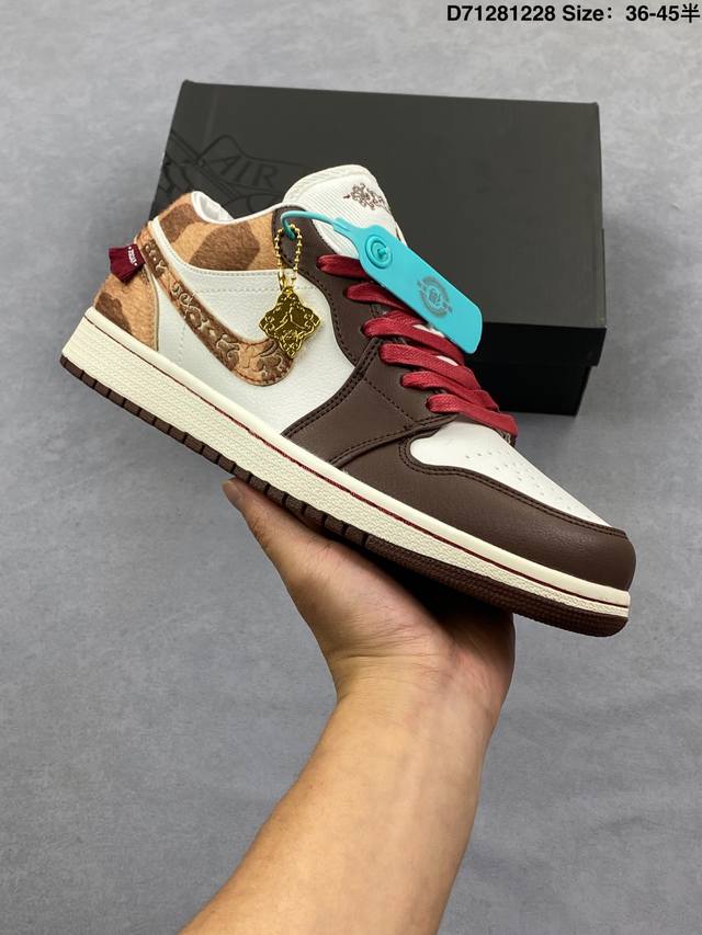 公司级：Nike Air Jordan 1 马年限定 Cny新年款 耐克 舒适贴合低帮 复古篮球鞋 同步官方配色 升级原楦原档案数据开发纸版楦型 采用同源纳帕头