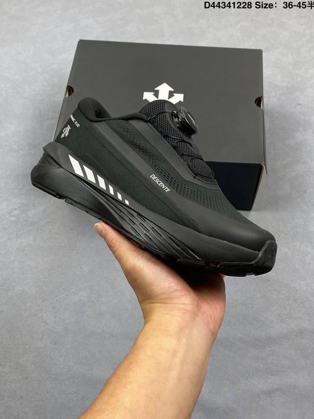 迪桑特Descente Enerzite Lavitate 3.0 Knit 时尚防滑 低帮跑步鞋 针织网布无缝拼接鞋面轻薄通透减少摩擦 进口Z Foam缓震中