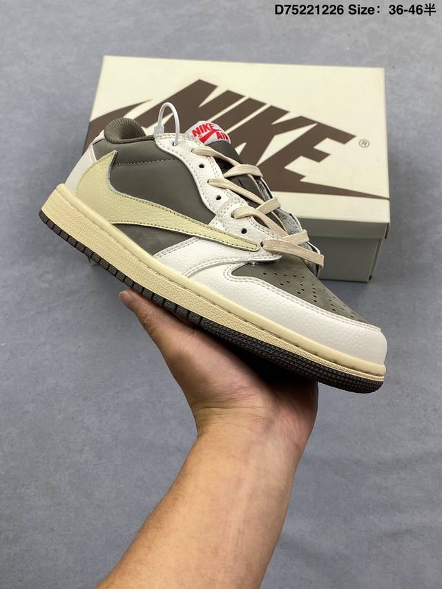 Nike Aj1倒勾Travis Scott X Air Jordan 1 Reverse Mocha Aj1乔1 联名倒钩 低帮文化篮球鞋 货号:Dm7866