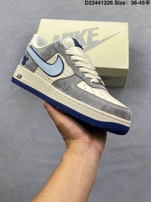 海外限量发售！公司级Nike Air Force 1 ‘07 Low “Supreme联名 经典黑满天星”空军一号 低帮 运动鞋 休闲鞋 折边针车 工艺难度大