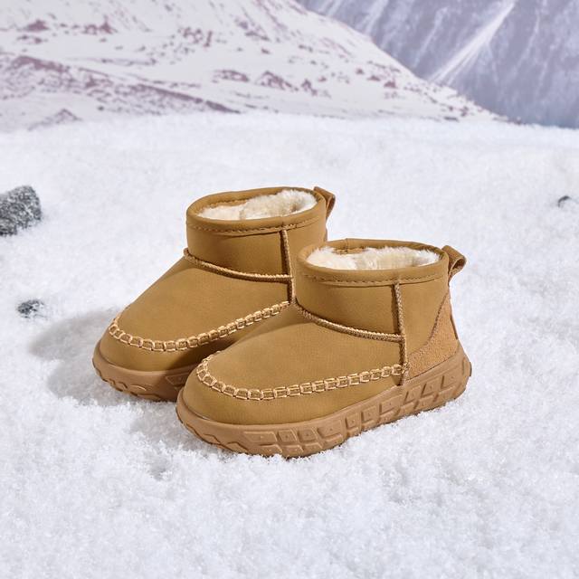 特价可退换 Ugg轮胎底雪地靴 Ugg加绒保暖登山防滑户外雪地靴童鞋 真皮软底保暖防冻网红爆款棉鞋. 26-37