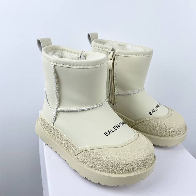 Balenciaga 雪地靴拉链款童鞋！ Balenciaga冬季新款时尚加绒保暖棉靴最火爆的网红款儿童雪地靴 巴黎世家欧洲站平底男女童百搭个性潮流厚底防滑炸街