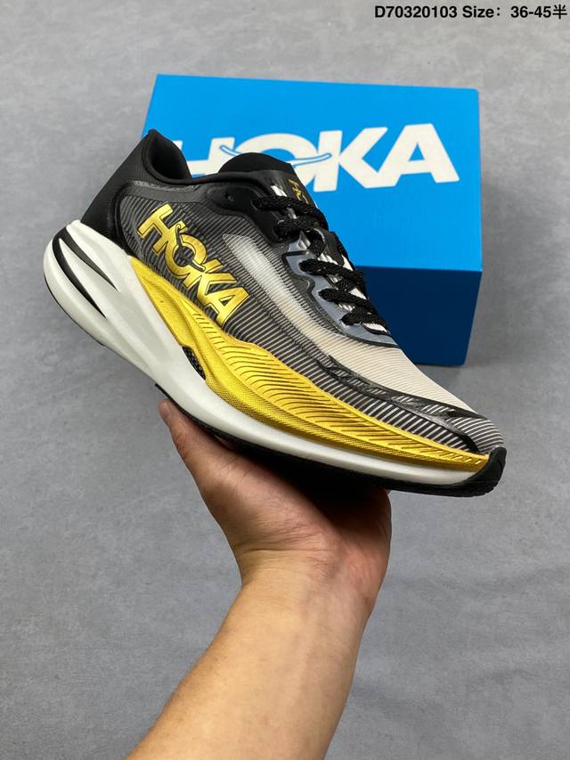 Hoka One One男女款夏季专业竞速跑鞋Cielo X1 耐磨稳定透气运动鞋 DDD 货号：1162053 Bkg DDD D尺码：36 36.5 37