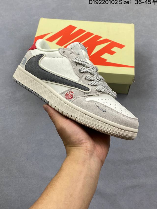 Aj1倒勾Travis Scott X Air Jordan 1 ” Reverse Mocha “ Aj1乔1 Ts 闪电 联名倒钩 低帮文化篮球鞋 DDD