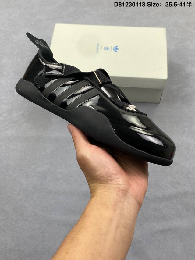 阿迪达斯 Caroline Hu X Edison Chen X Adidas Originalstaekwondo 芭蕾舞风薄底 生活休闲鞋 女款 黑色 DD