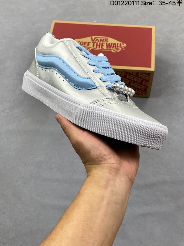 万斯Vans范斯官方 Knu Skool 黑白色面包鞋 DDD 男女同款休闲百搭板鞋流行潮流面包鞋 DDD 工艺：硫化1:1 重量1:1、真标、原钢印、材质标、