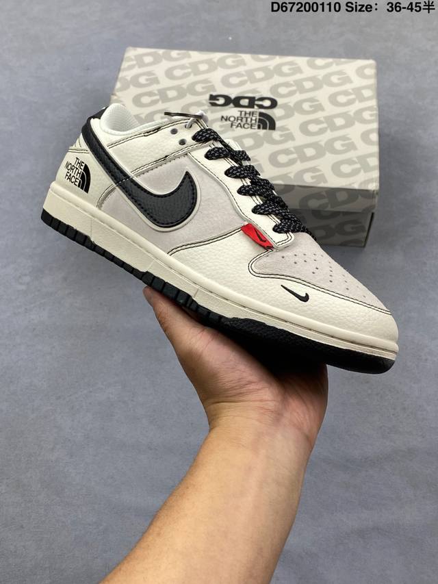 海外爆款限量发售！Nike Sb Dunk Low “Supreme联名 斯图西联名 双拼米黑红线” 高端定制 低帮休闲板鞋 定制鞋盒 大厂纯原品质出货 超高清