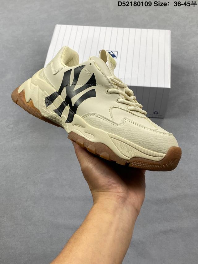 Mlb 学院穿搭爆款 Korea韩国限定，联乘Ny美国榄球洋基队 Mlb Chunky Liner New York Yankees学长鞋系列低帮老爹风轻量增高