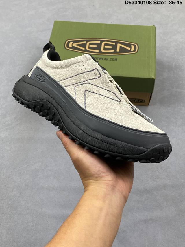 Keen 科恩 Newport H2 复古低帮系带户外风露营徒步登山运动训练鞋 25Ss秋冬季新款原楦型开发纸版 采用固色翻毛皮鞋面材质#内嵌高密度Eva发泡缓
