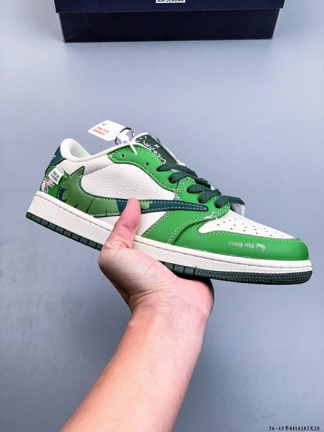 耐克Nike Air Jordan 1 Low Aj1乔1 低帮潮流缓运动休闲板鞋。Aj1 低帮拼接 完美版型真头层牛皮# 内置缓震气垫 原鞋开模 拒绝公底 购