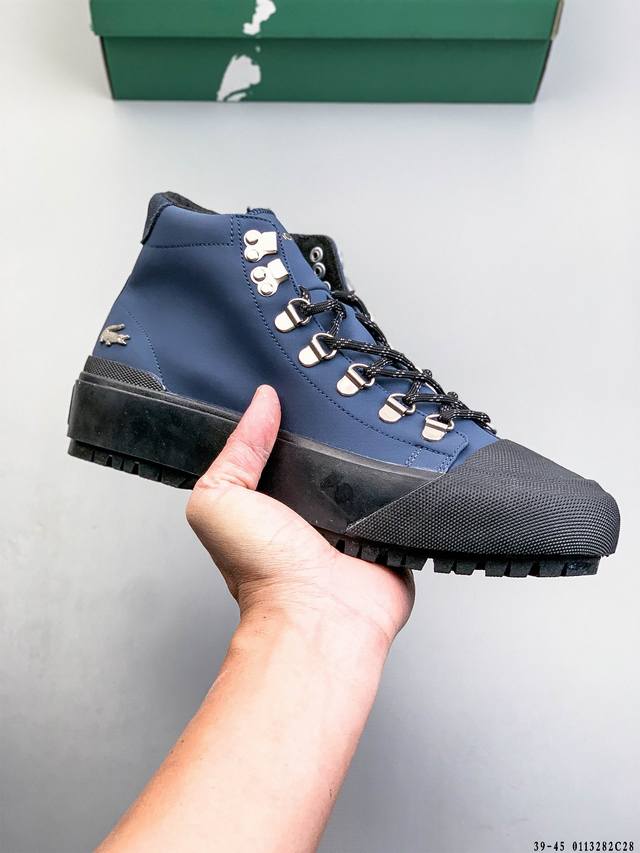 真标 秋冬Lacoste 法国鳄鱼时尚高帮牛皮革男鞋 DDD 货号:40Cf A0051 DDD 0113282C28 DDD