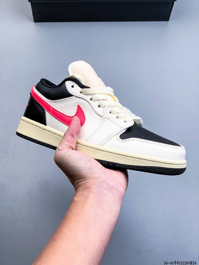 公司级头层！耐克Nike Air Jordan 1 Low Aj1 乔1 低帮潮流运动休闲板鞋。Aj1 低帮拼接 完美版型真头层牛皮# 内置缓震气垫 原鞋开模