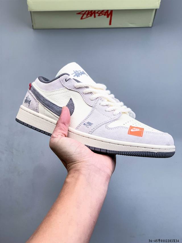 公司级头层！耐克Nike Air Jordan 1 Low Aj1 乔1 低帮潮流运动休闲板鞋。Aj1 低帮拼接 完美版型真头层牛皮# 内置缓震气垫 原鞋开模