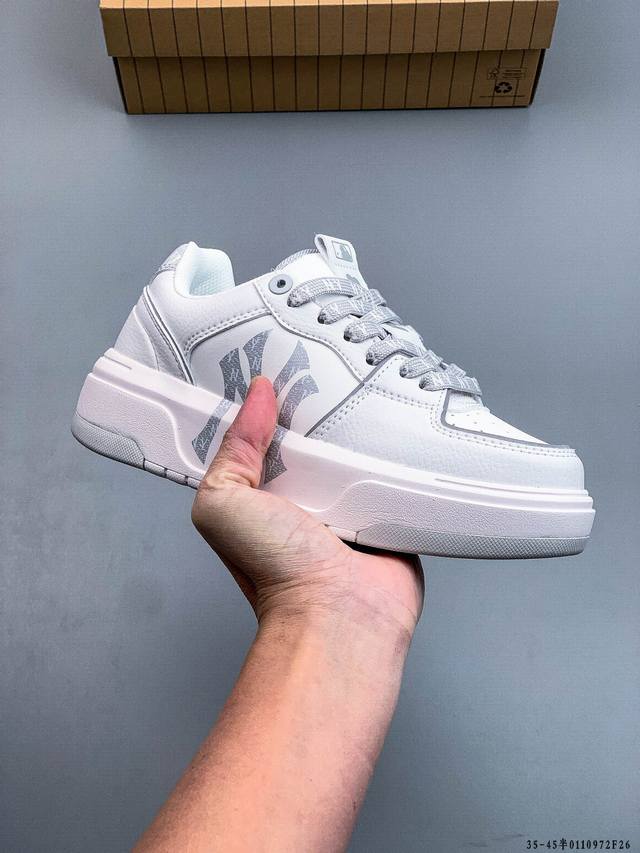 公司级！Mlb Chunky Liner 厚底休闲跑步鞋 Ny印花 牛皮材质运动鞋 DDD 0 972F26 DDD