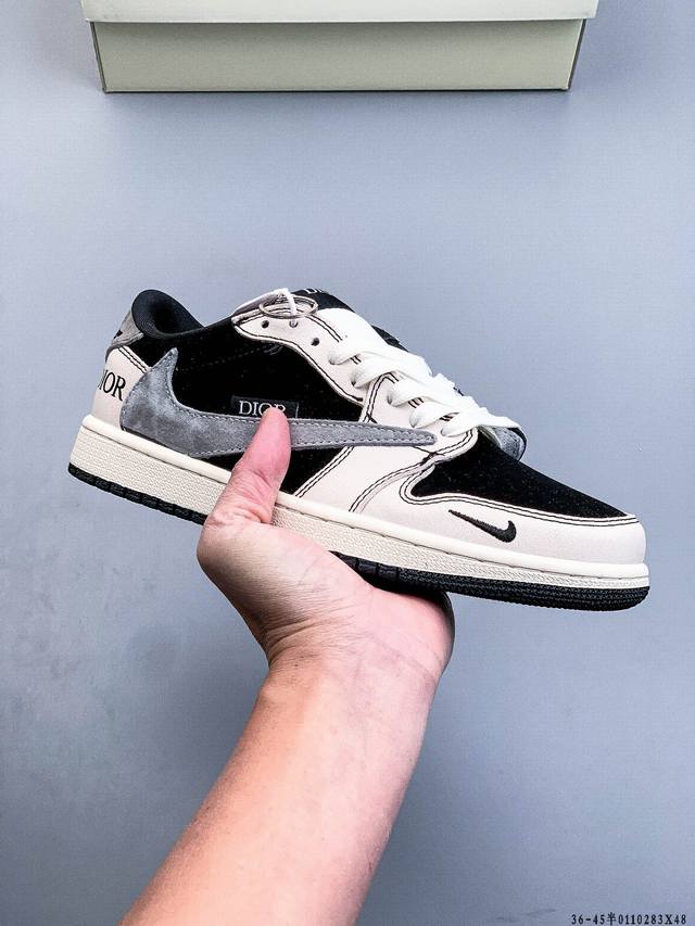 公司级头层！耐克Nike Air Jordan 1 Low Aj1 乔1 低帮潮流运动休闲板鞋。Aj1 低帮拼接 完美版型真头层牛皮# 内置缓震气垫 原鞋开模