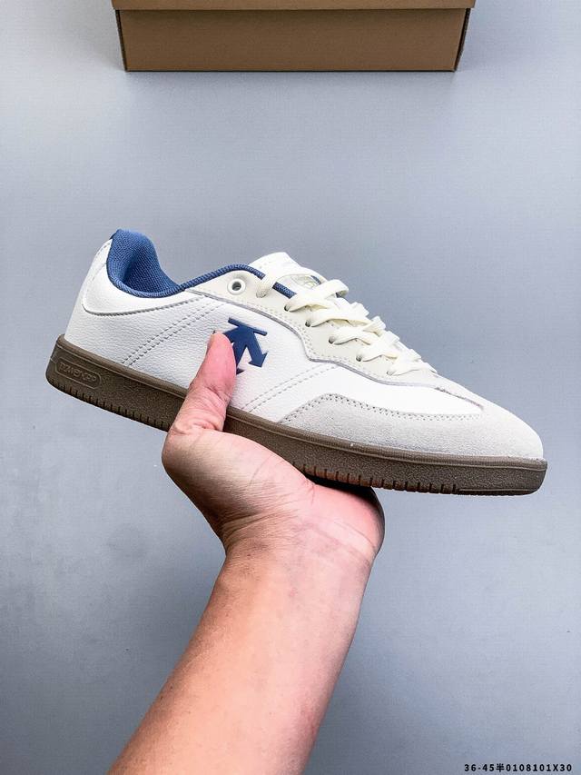 公司级！迪桑特Descente Edge Court Classy 复古轻质 耐磨低帮板鞋 DDD 1208101X30 DDD