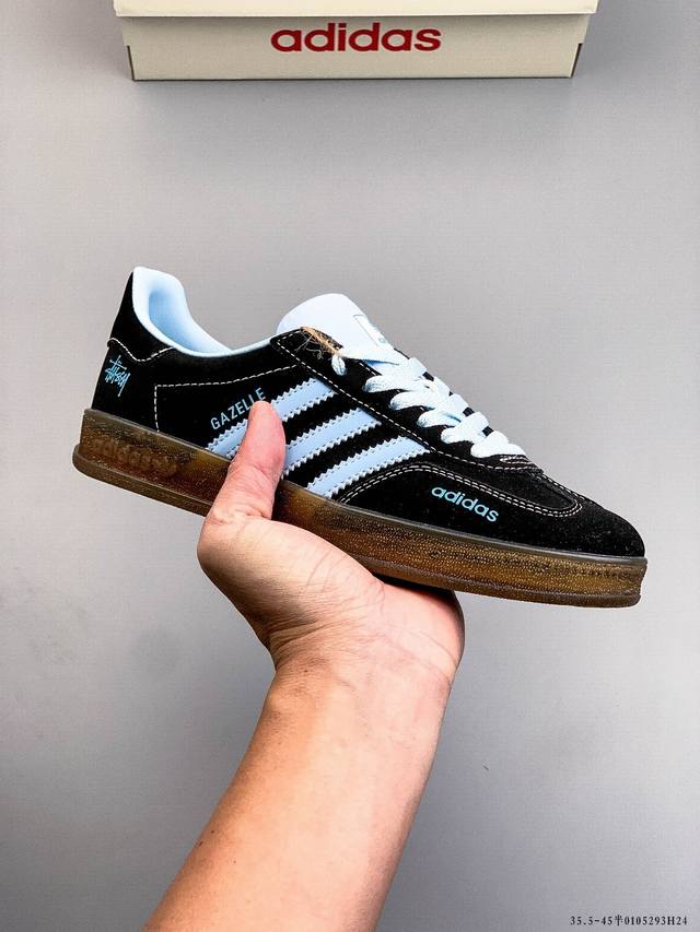 公司级 Adidas Originals Gazelle Indoor Kith W 三叶草休闲防滑耐磨低帮板鞋 DDD 鞋头出色设计 塑就出众贴合感 DDD