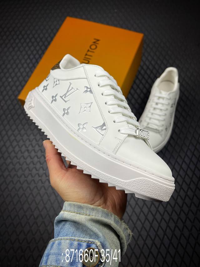 顶配版头层 F DDD Louis Vuitton New Arrival 系列 DDD Lv Time Out 情侣小白鞋｜ DDD 小白鞋正统线条：干净、高