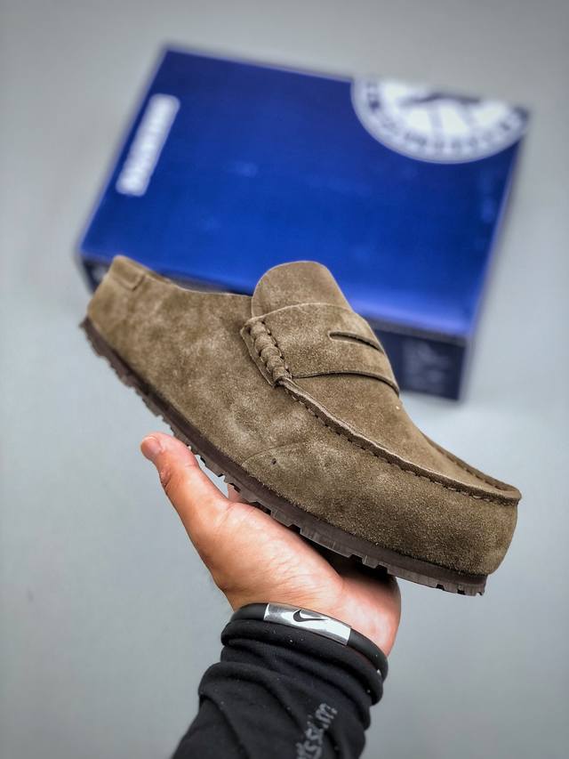乐福勃肯木鞋底 DDD 博肯Birkenstock Naples Wrapped穆勒系列包头乐福牛皮绒面革复古软木底休闲拖鞋 DDD 时下大火的老钱风，乐福式设