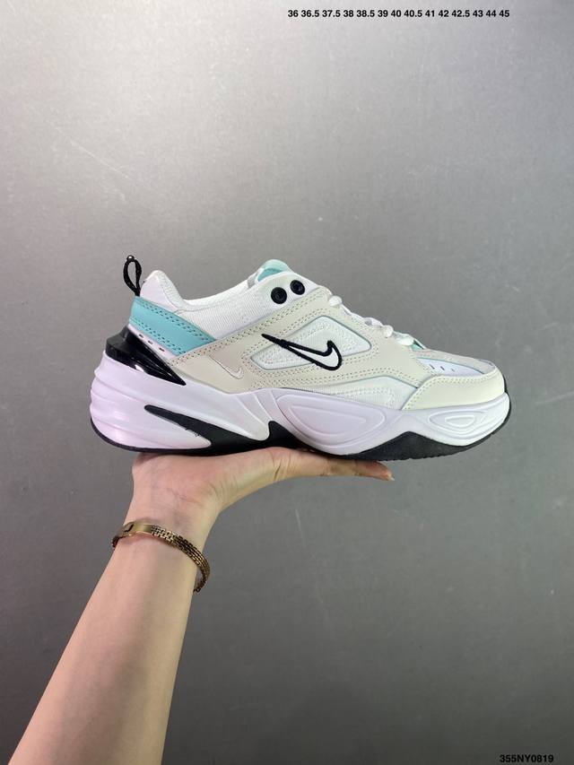 耐克 Nike M2K Tekno 完工美艺水平复古老爹鞋休百闲搭慢跑鞋 皮革搭配织物混透合气鞋面 Eva组合震缓大底 完美洁清度 货号：A03108-001