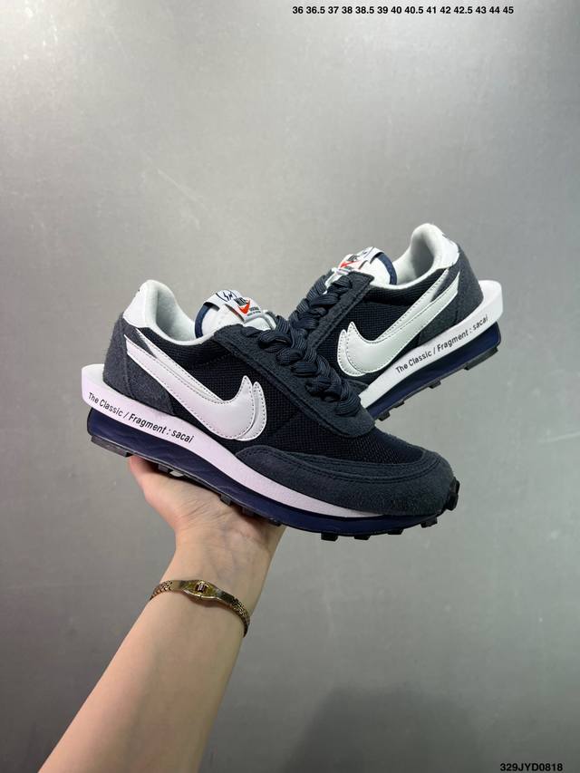 公司级Sacai X Nike Ldwaffle 华夫1代 DDD 解构高端跑鞋 联名设计 DDD 双钩双鞋舌设计 遵循原版 DDD 正确一层外露 一层包边 D