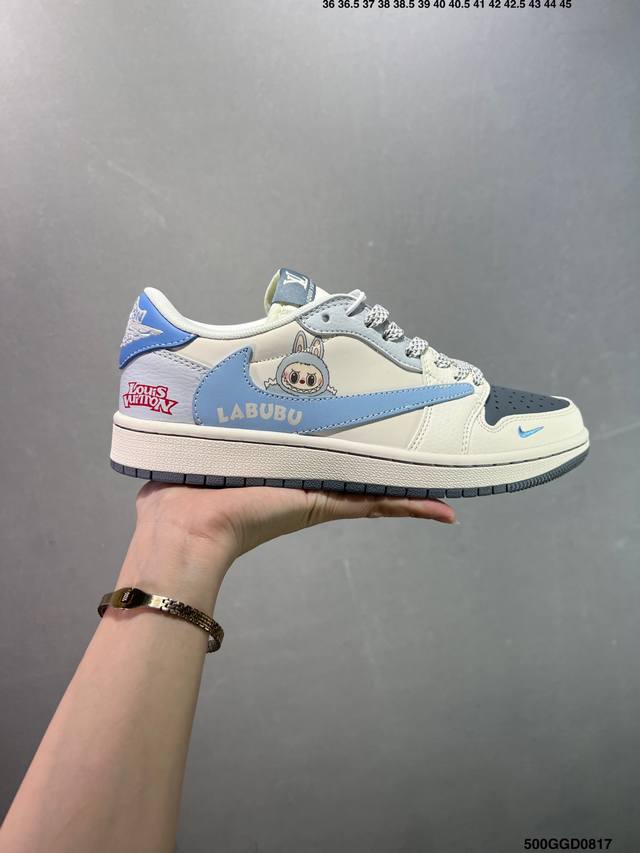 公司级Aj1倒勾Travis Scott X Air Jordan 1 ” Reverse Mocha “ Aj1乔1 Ts 闪电 联名倒钩 低帮文化篮球鞋 完