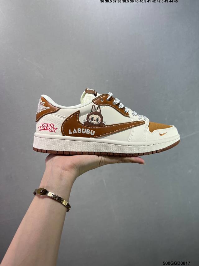 公司级Aj1倒勾Travis Scott X Air Jordan 1 ” Reverse Mocha “ Aj1乔1 Ts 闪电 联名倒钩 低帮文化篮球鞋 完