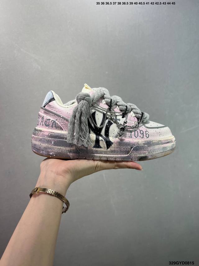 公司级Mlb Ny 印花网红老爹鞋 涂鸦恶作剧 DDD 内增高6Cm 原厂原档案数据开发 DDD 进口纳米材质 原厂全套手提袋 DDD 原盒雷射防伪标包装 DD