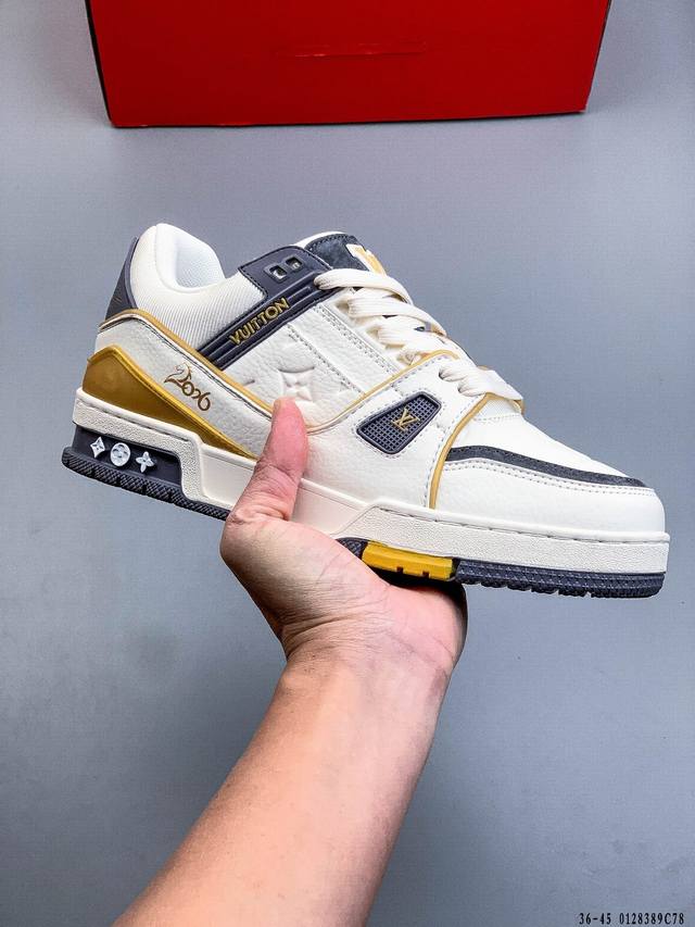 新货顶级纯原代购芯片版本天花板级别 披靡市场任何版本！细节完美呈现！ DDD Louis Vuitton Trainer Lv 路易威登 独家全新升级最新包装，
