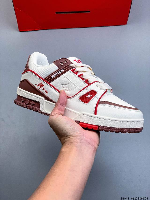 新货顶级纯原代购芯片版本天花板级别 披靡市场任何版本！细节完美呈现！ DDD Louis Vuitton Trainer Lv 路易威登 独家全新升级最新包装，