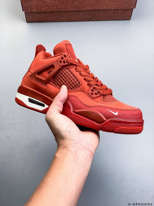 头层真标！Air Jordan 4 Aj4代中帮复古休闲运动文化篮球鞋。秉承轻量化的速度型篮球鞋设计思想完成设计，降低重量的同时提升舒适度，中底延续前作使用了分