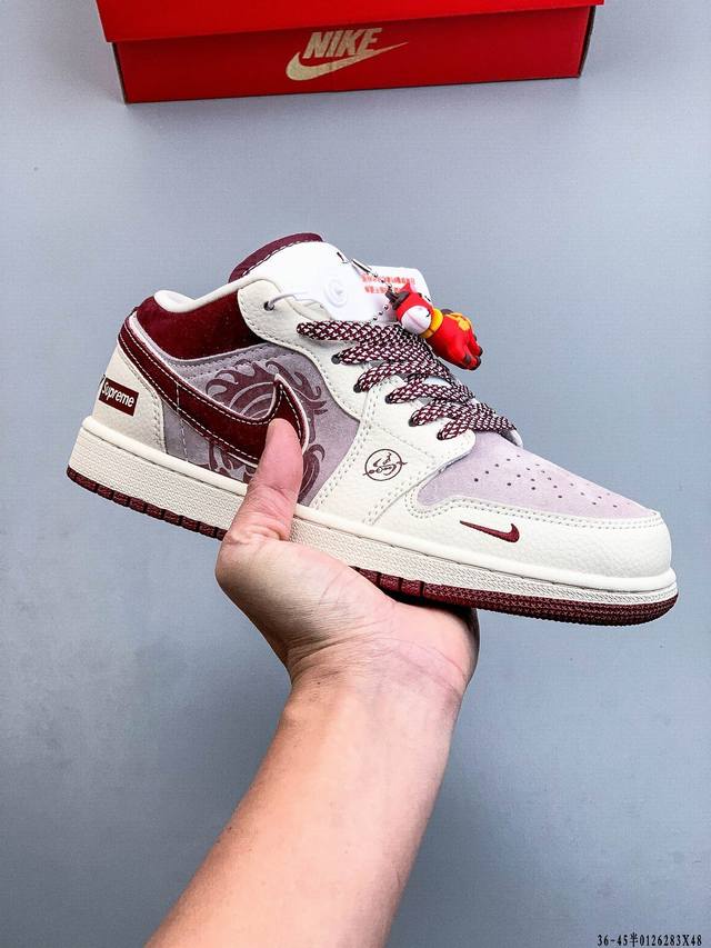 公司级头层！耐克Nike Air Jordan 1 Low Aj1 乔1 低帮潮流运动休闲板鞋。Aj1 低帮拼接 完美版型真头层牛皮# 内置缓震气垫 原鞋开模