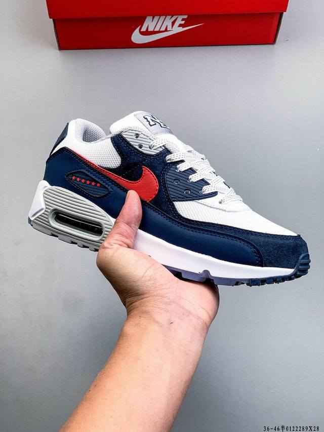 公司级！耐克 Wmns Nike Air Max 90 Oreo 半掌气垫全皮复古运动休闲慢跑鞋 DDD 0122289X28 DDD