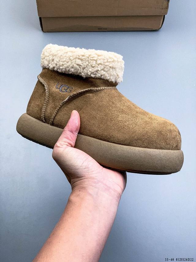 Ugg 2025新款软底中帮保暖棉鞋休闲毛毛乐福鞋 DDD 0121126D22 DDD