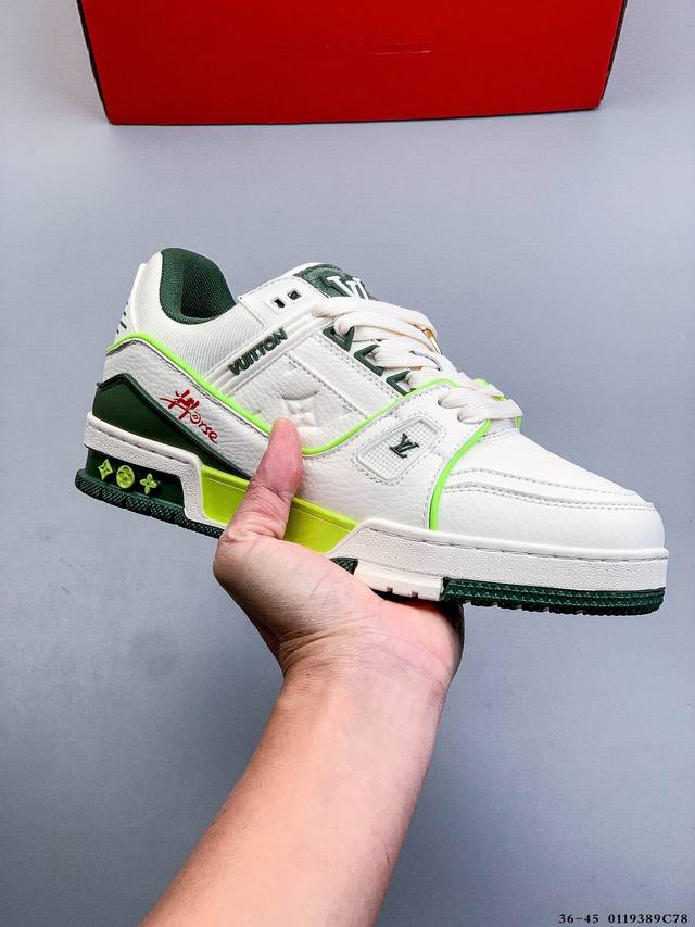 新货顶级纯原代购芯片版本天花板级别 披靡市场任何版本！细节完美呈现！ DDD Louis Vuitton Trainer Lv 路易威登 独家全新升级最新包装，