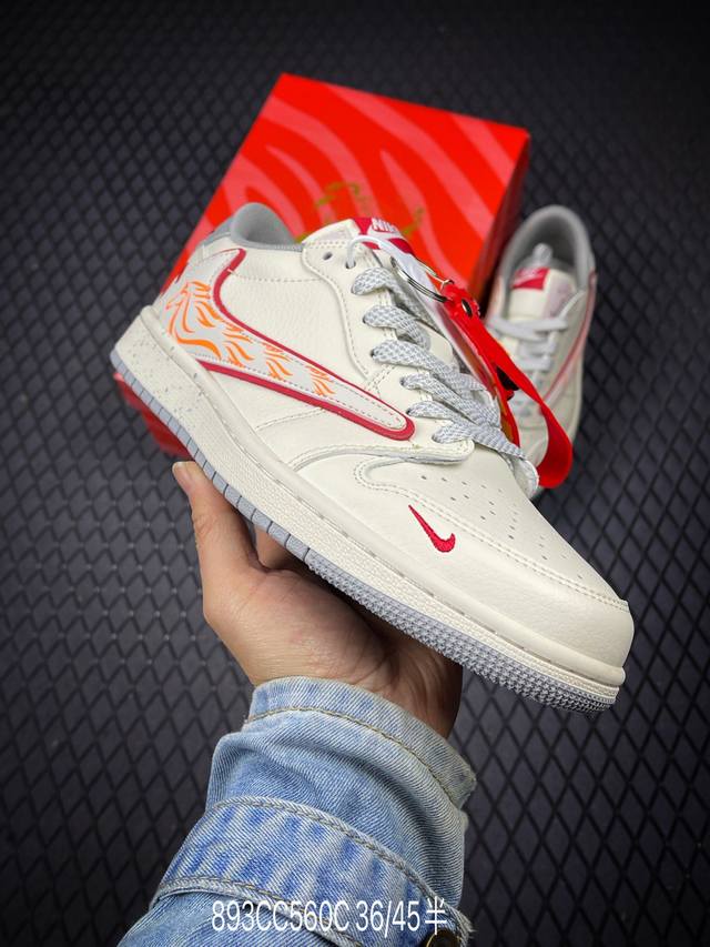 DDD 公司级Nike Air Jordan 1 X Travis Scott Aj1倒勾 乔一倒钩 ‘Diy’定制 耐克 低帮文化篮球鞋 DDD 完美品质出货