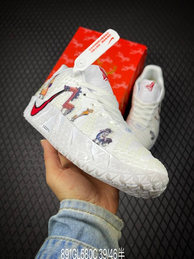 DDD Nike Ja 3 莫兰特3代 马年限定 Cny新年款 耐克时尚百搭 耐磨透气 低帮篮球鞋 DDD 鞋面由柔软的纺织品和柔软的磨绒面皮组合而成 脚踝处带